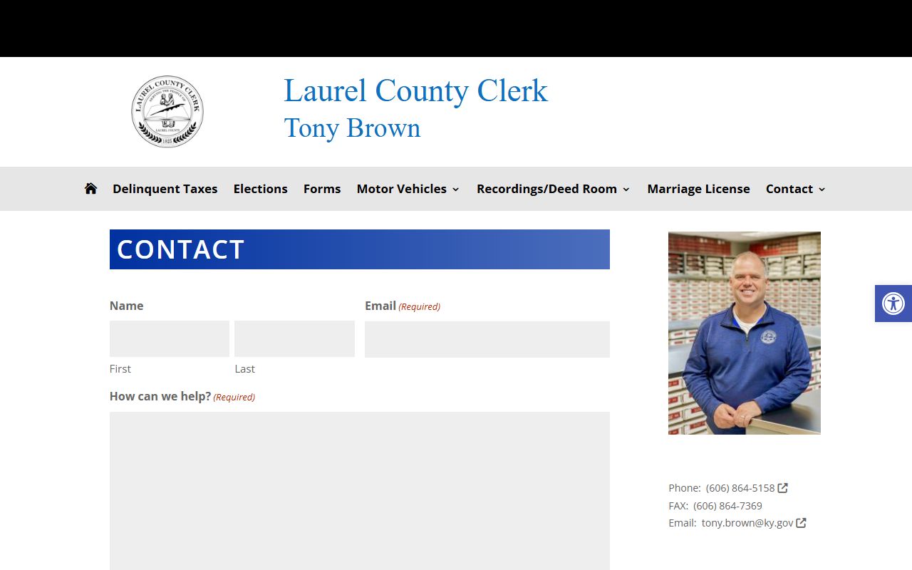 Laurel County Clerk contact records page