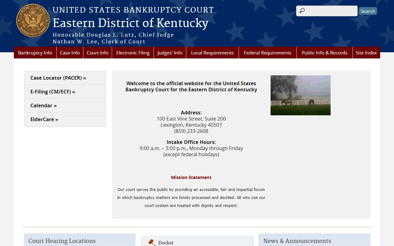 Laurel County probate records Eastern District of Kentucky bankruptcy court page